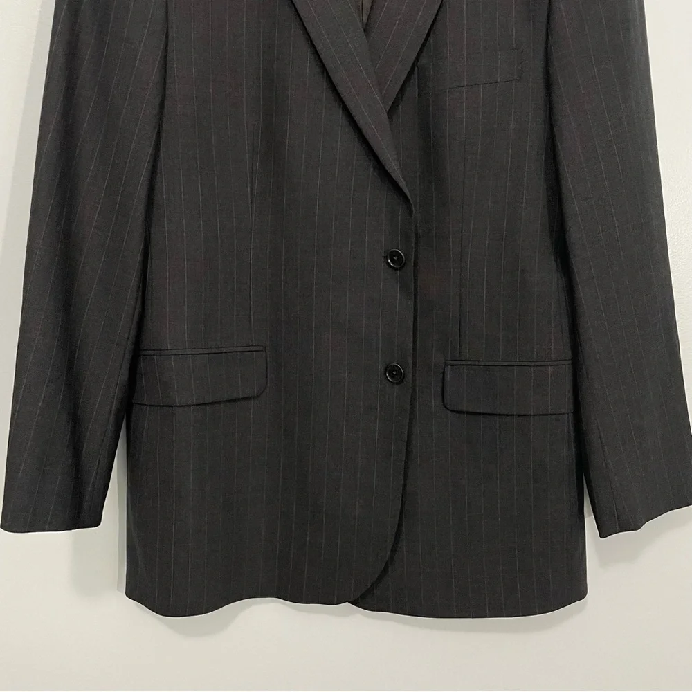 Brooks Brothers 346 Gray Pinstripe Stretch Wool Blazer  Size 46R